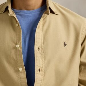 Ralph Lauren Blaire Canvas Long Sleeve Button Up Shirt - Men’s Large/Yellow